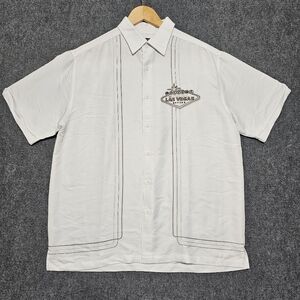 Cubavera Mens LAS VEGAS Bowling Rockabilly Button Up Shirt Rayon Hawaiian WOW
